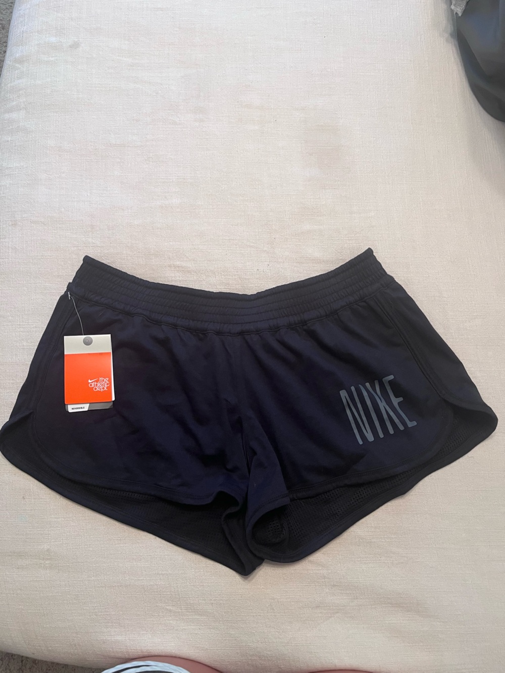Nike Women’s Black Athletic Cotton Shorts with Reflective Logo
